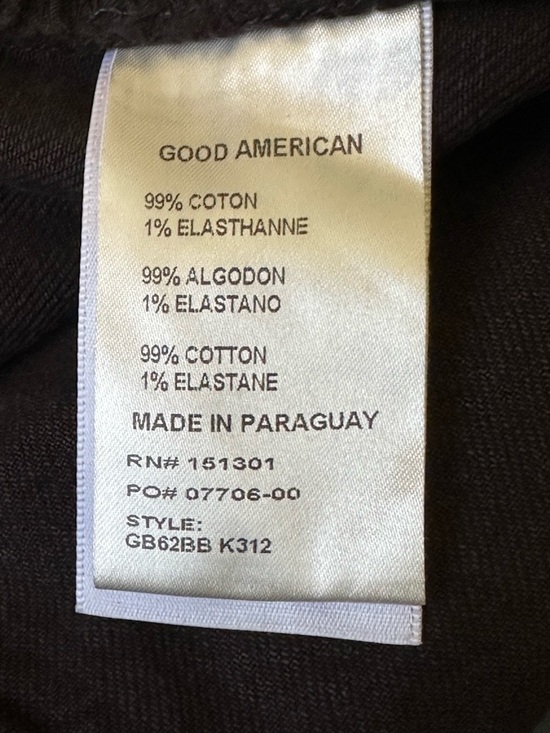 Good American Bombshell Distressed Fly Button Denim Shorts Black NWT~20 - Picture 4 of 4